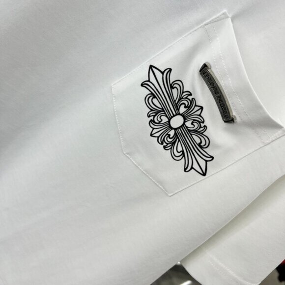 Chrome Hearts Big Horseshoe Couple's Casual Short Sleeve T-Shirt - White - Picture 4 of 8